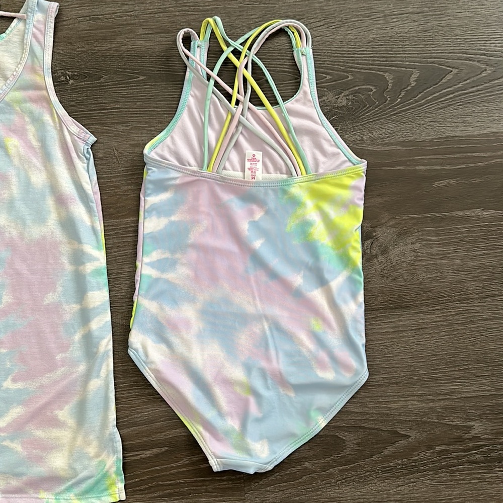 Justice One Piece Swimsuit & Coverup Size 10 M - Picture 9 of 10